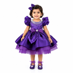 Purple Petal Bow Dress