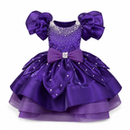Purple Petal Bow Dress