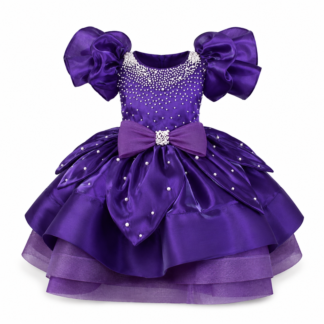 Purple Petal Bow Dress