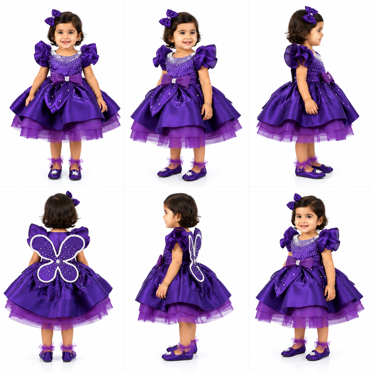 Purple Petal Bow Dress