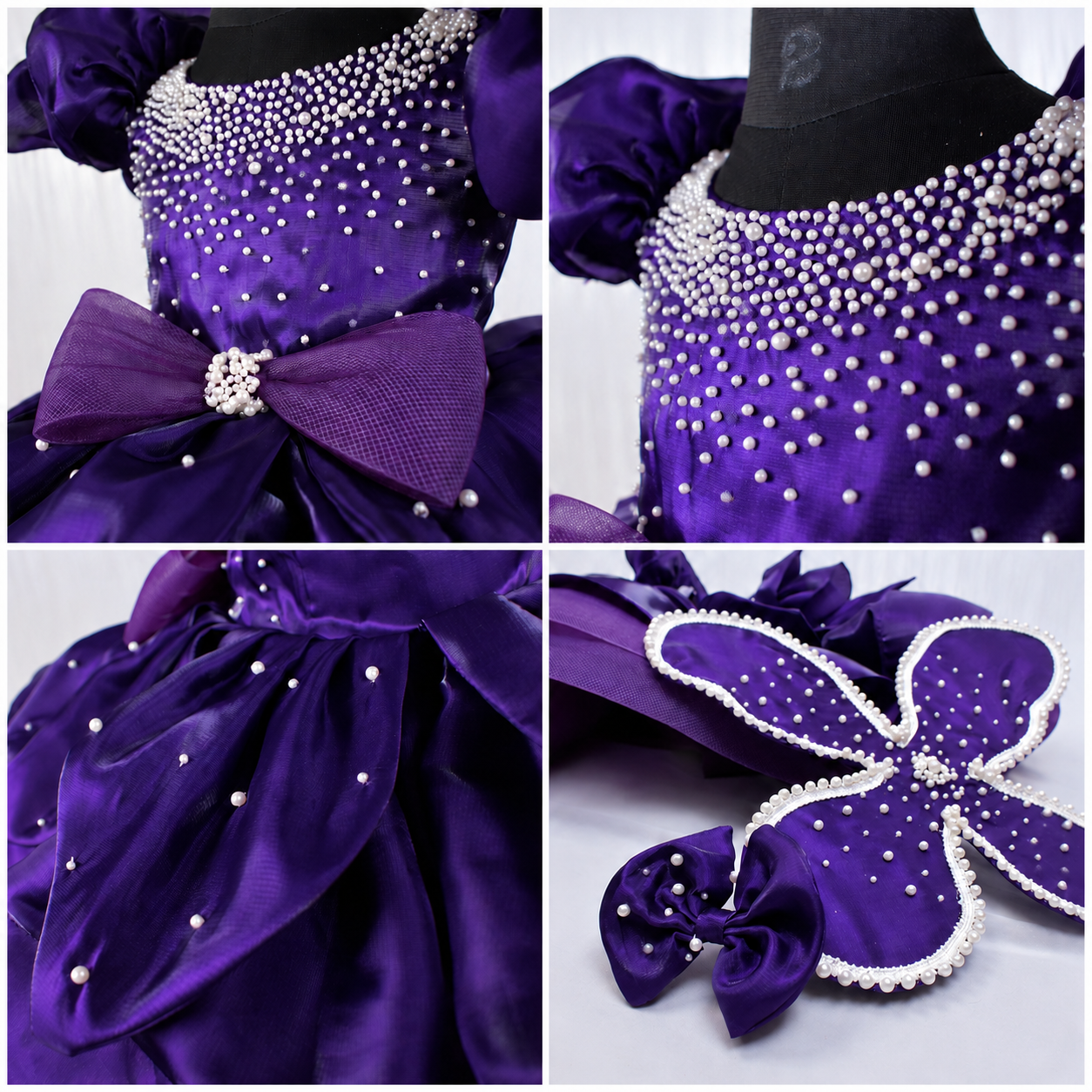 Purple Petal Bow Dress