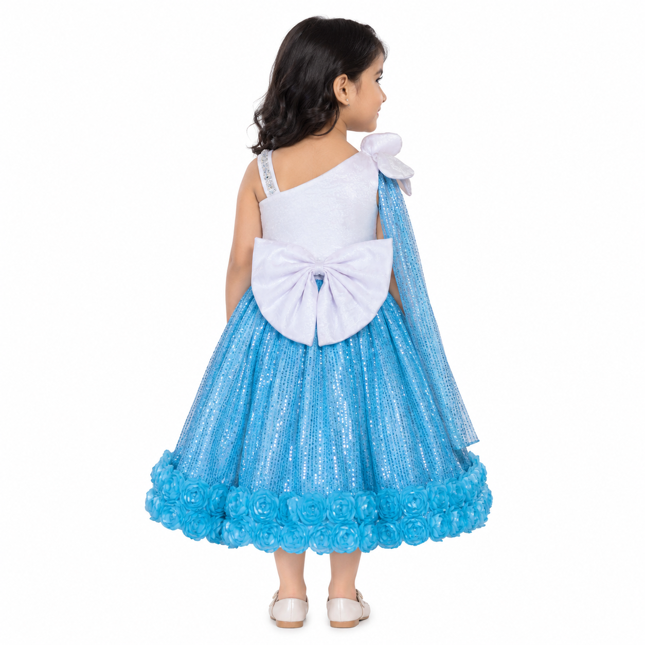 Aqua Shimmer Ruffle