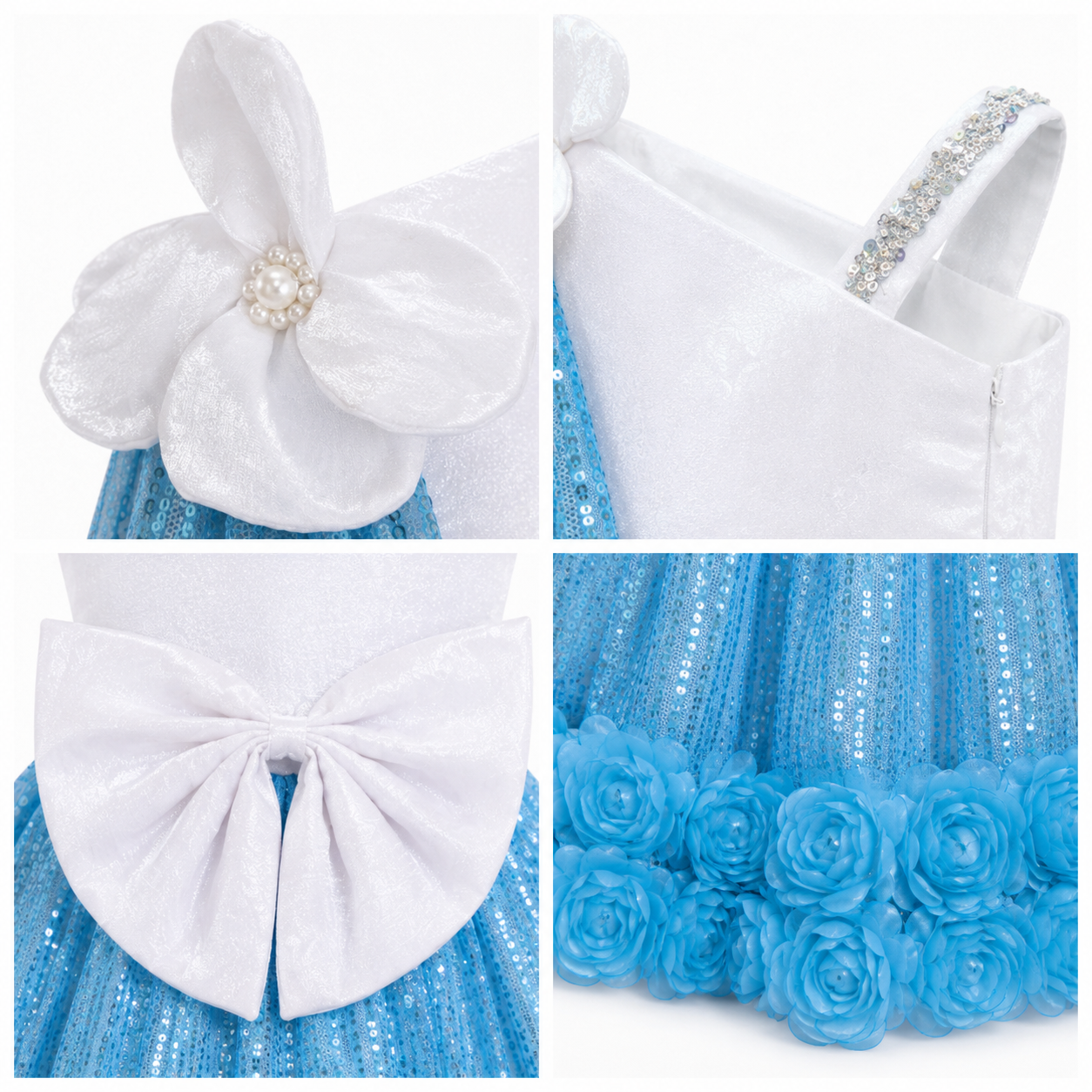 Aqua Shimmer Ruffle
