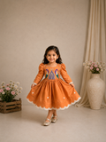 Burnt Orange Royal Peacock Dress