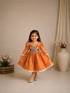 Burnt Orange Royal Peacock Dress