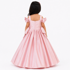 Pink dress with bow detail.