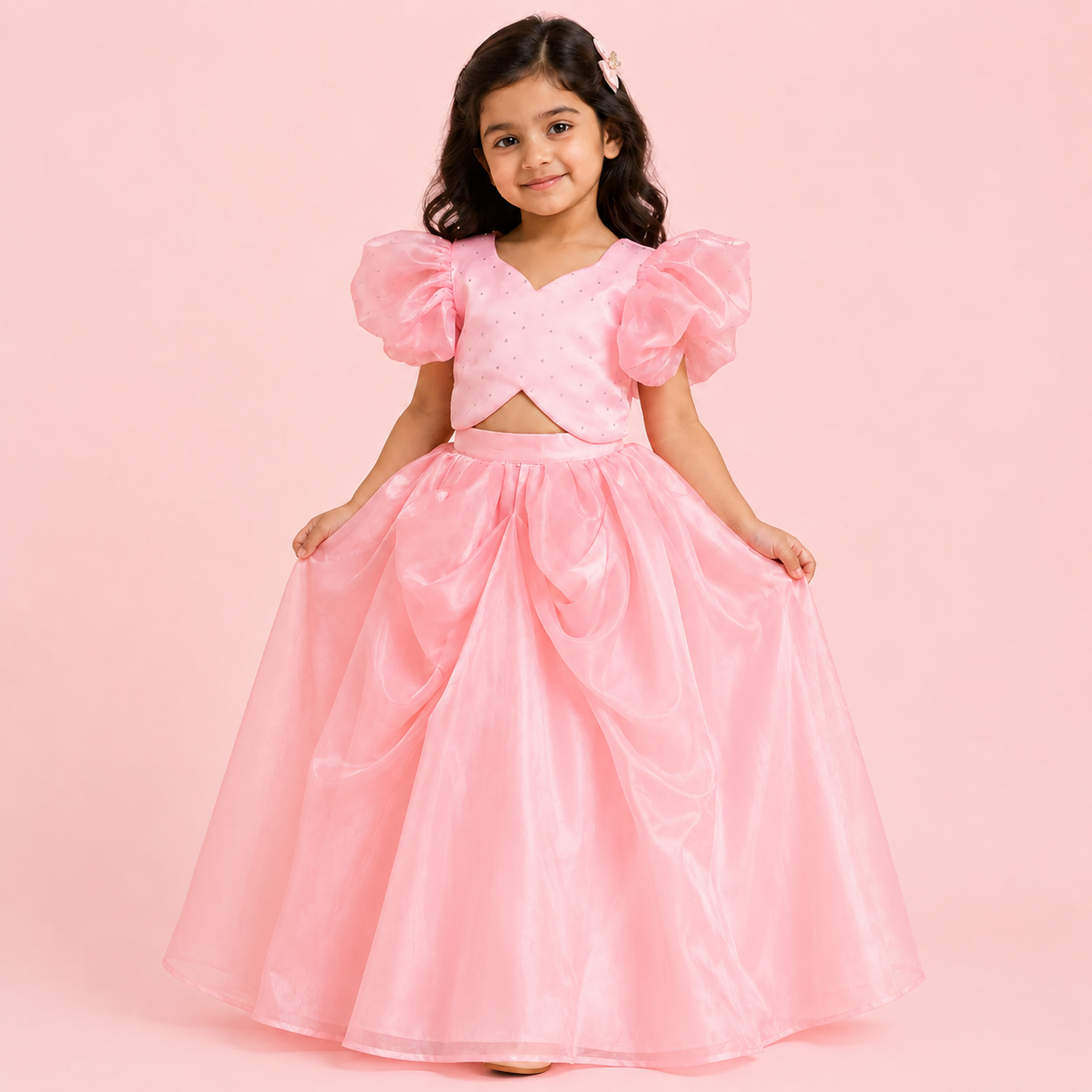 Indowestern Pink Lehenga Set