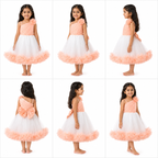 Peach White One Shoulder Tulle Dress