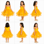 Yellow 3d Butterfly Dress