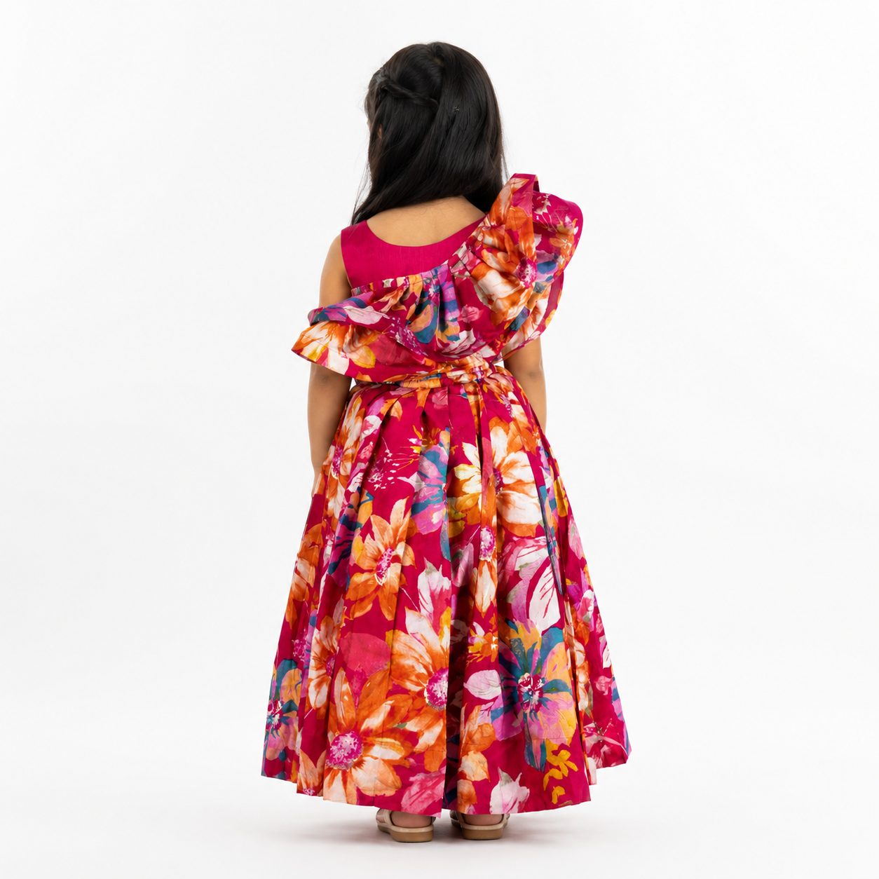 Structured Shoulder Floral Lehenga Set