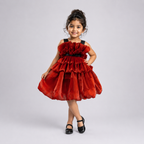 Scarlet Ruffle Cloud Dress