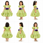 Green And Purple Bloom Dress