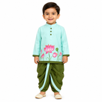 Aqua Lotus boys kurta dhoti set front view
