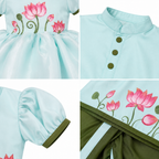Aqua Lotus sibling twinning set close-up