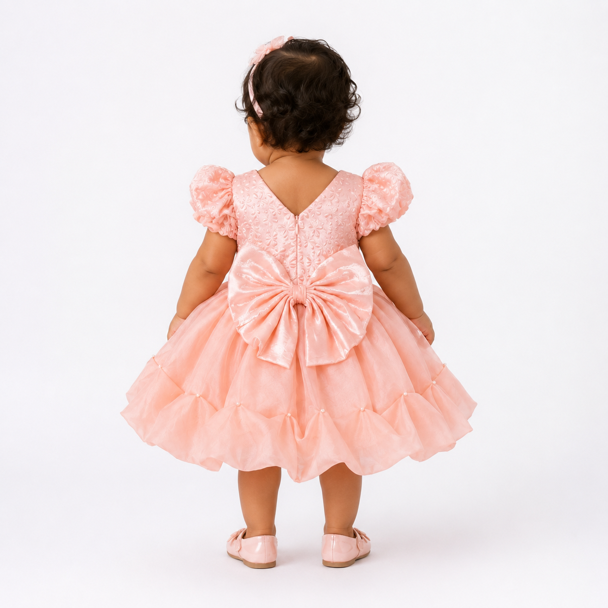 Peach Pearl Petal Dress
