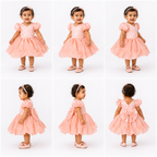Peach Pearl Petal Dress