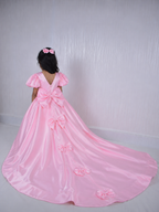 Blush Bow Trail Gown