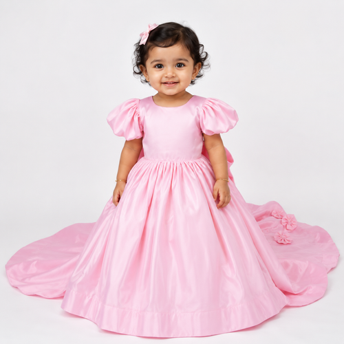 Blush Bow Trail Gown
