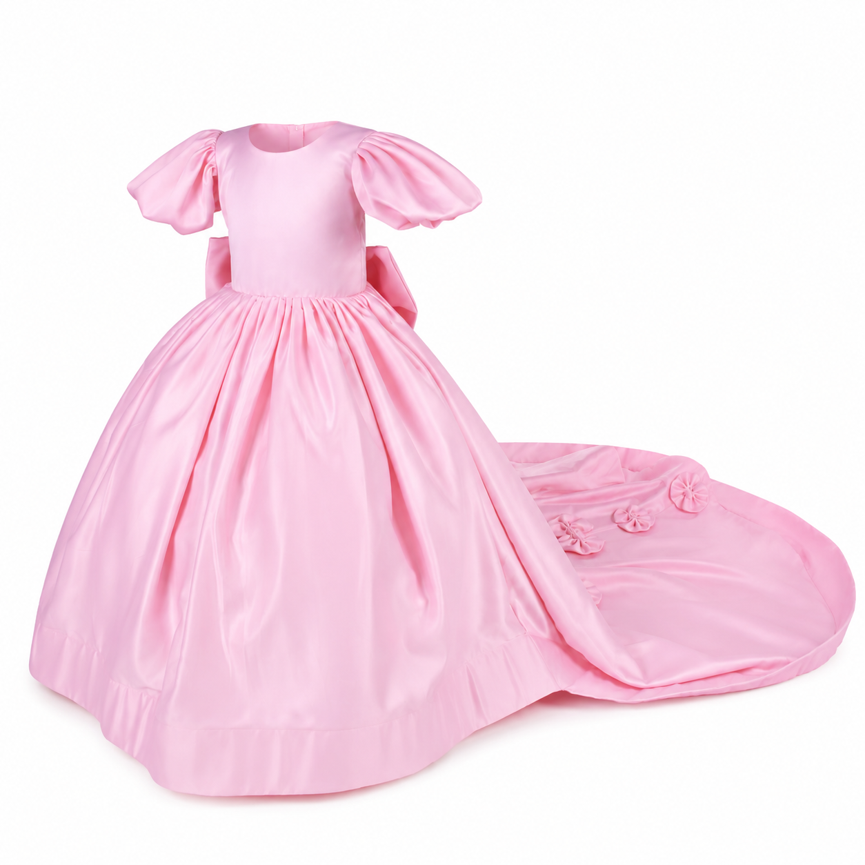 Blush Bow Trail Gown