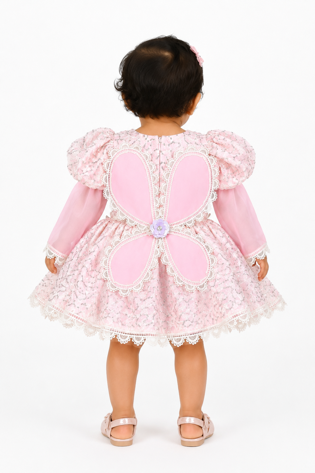 Blush Butterfly Lace Party Dress