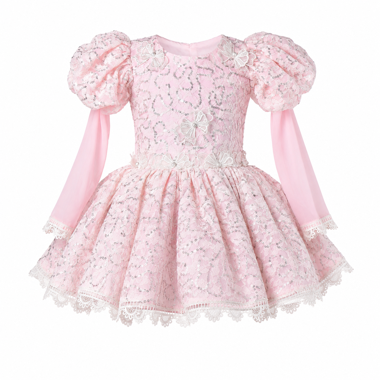 Blush Butterfly Lace Party Dress