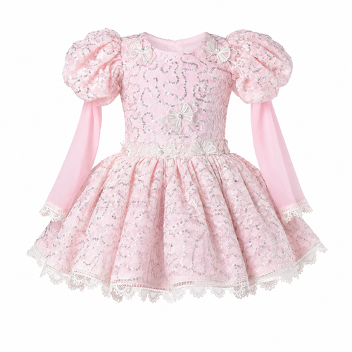 Blush Butterfly Lace Party Dress