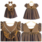 Bronze Pearl Shine Party Dress