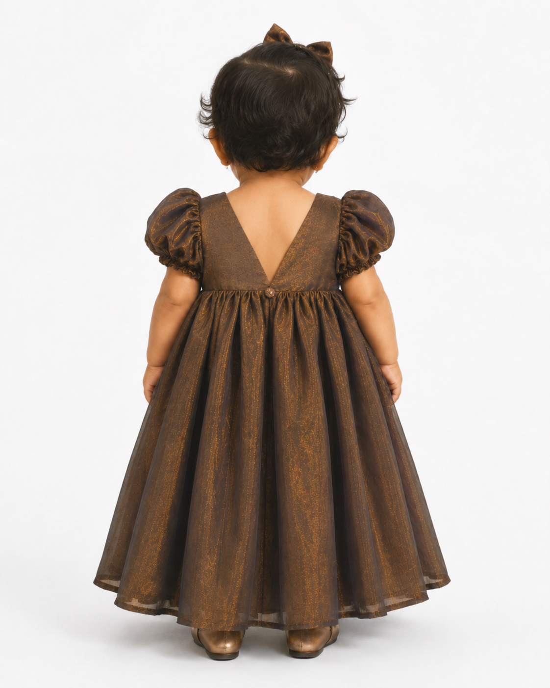 Bronze Pearl Shine Party Dress