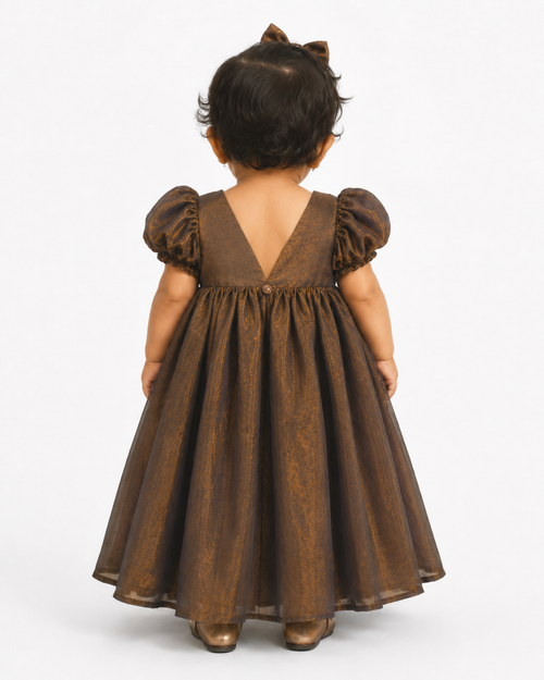 Bronze Pearl Shine Party Dress