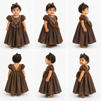 Bronze Pearl Shine Party Dress