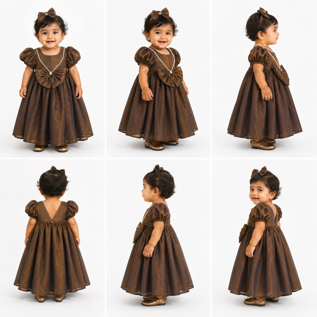Bronze Pearl Shine Party Dress