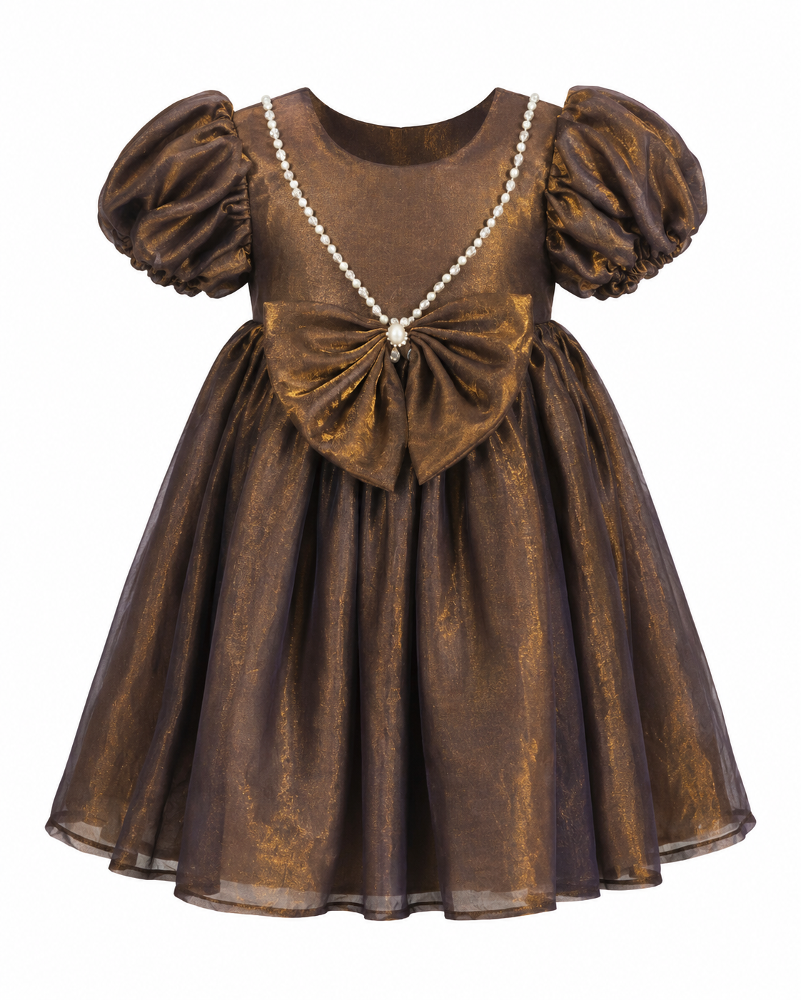 Bronze Pearl Shine Party Dress