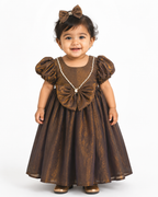 Bronze Pearl Shine Party Dress