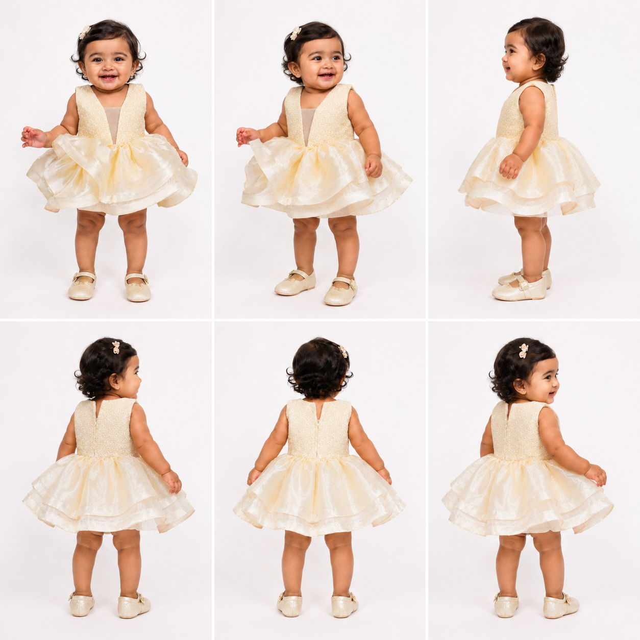 Ivory Ruffle Party Dress