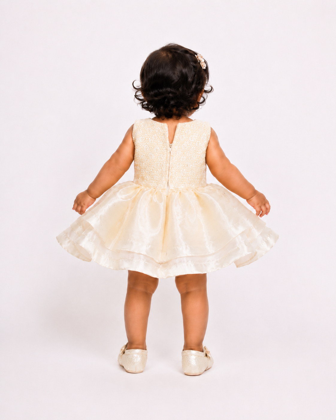 Ivory Ruffle Party Dress