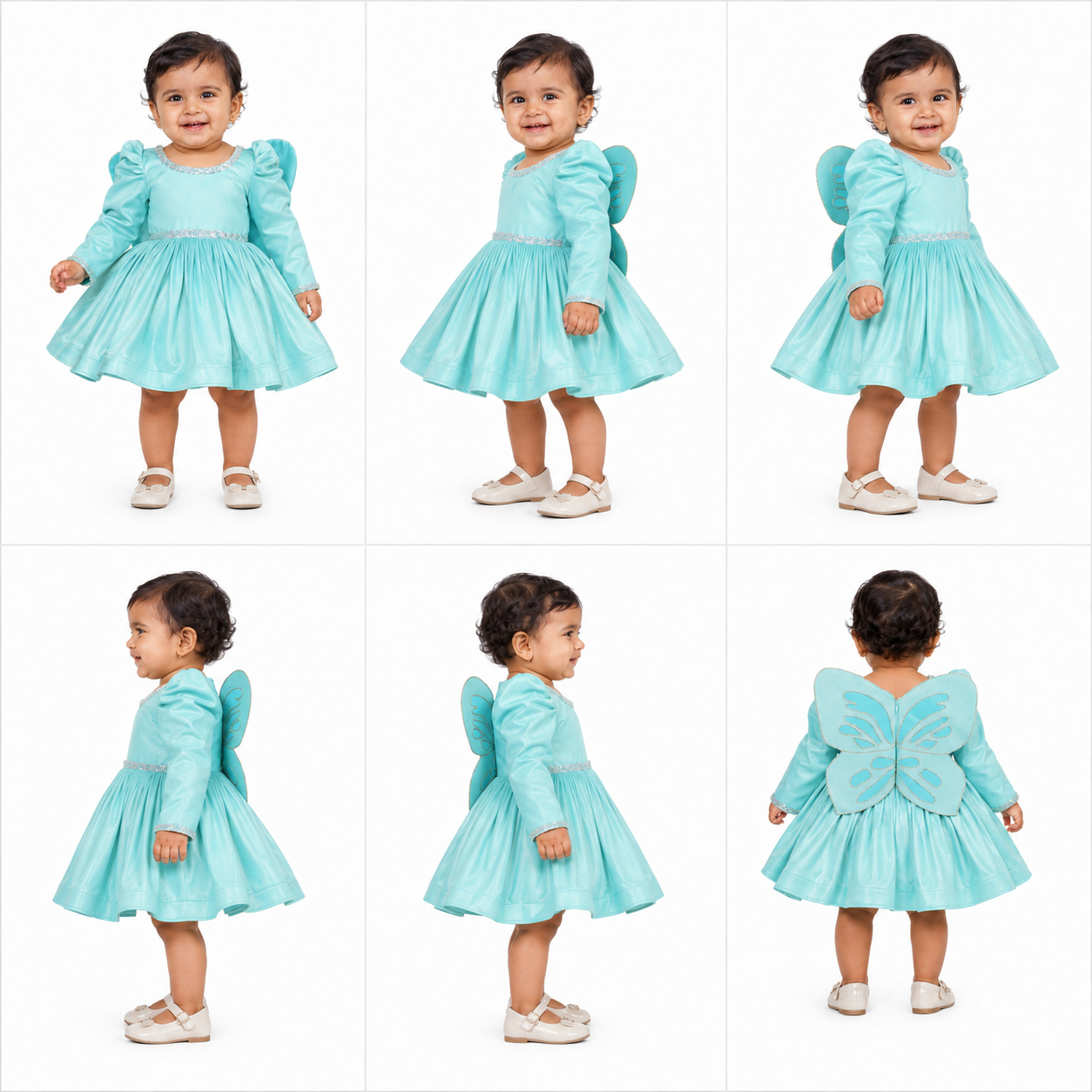 Aqua Butterfly Sparkle Dress