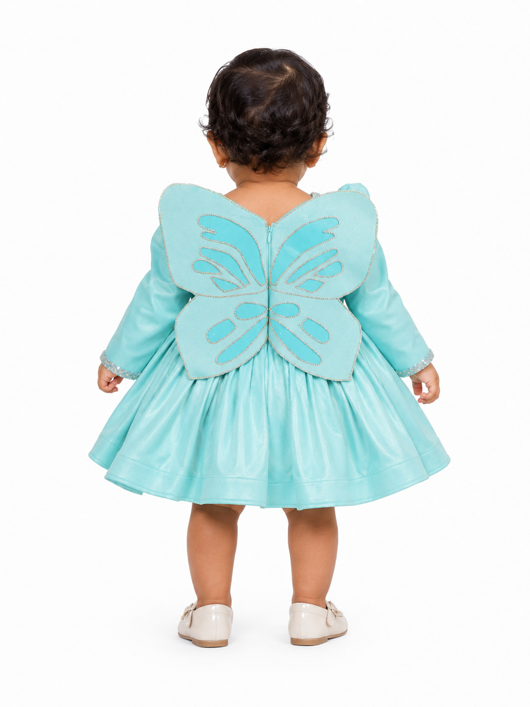 Aqua Butterfly Sparkle Dress
