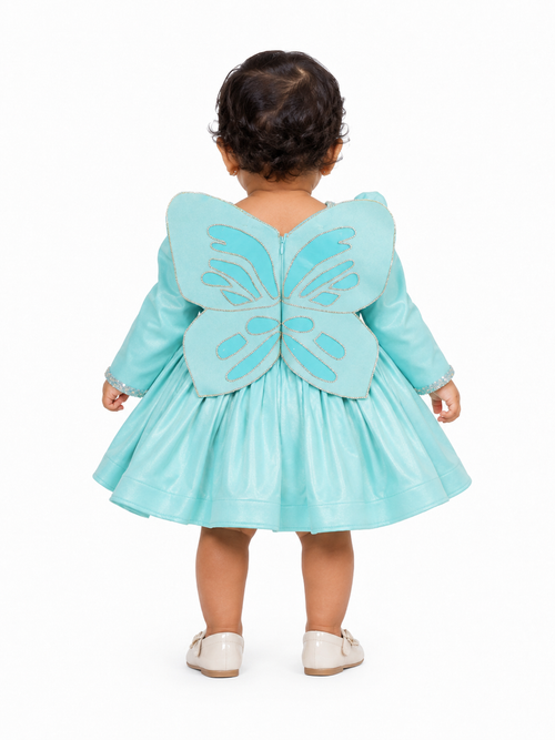 Aqua Butterfly Sparkle Dress