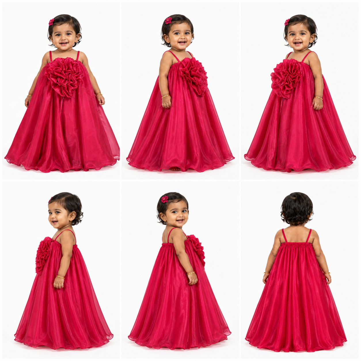 Crimson Bloom Cape Dress