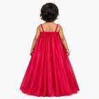 Crimson Bloom Cape Dress