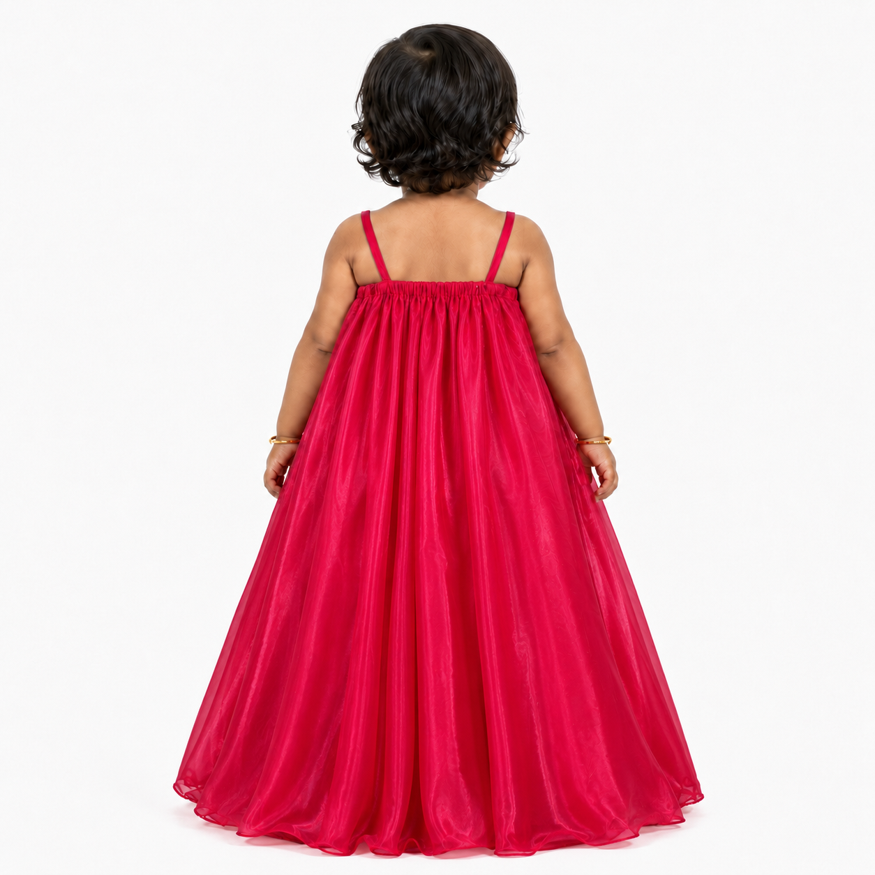 Crimson Bloom Cape Dress