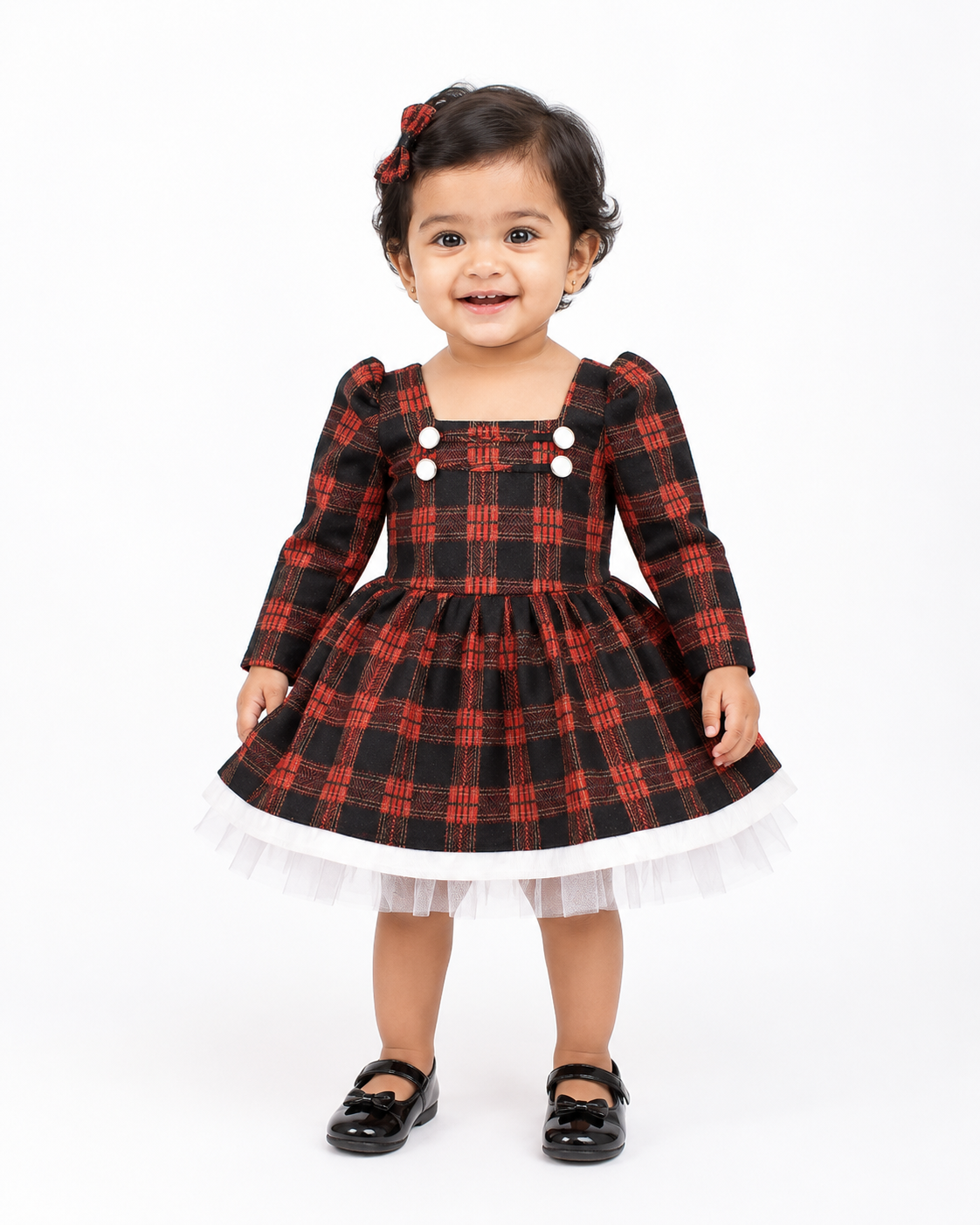 Crimson Checks Frock
