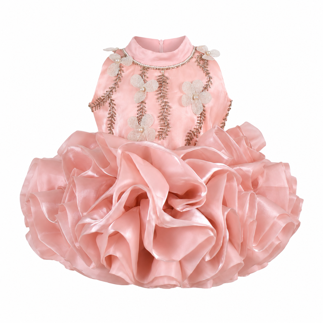 Peach Petal Balloon Dress