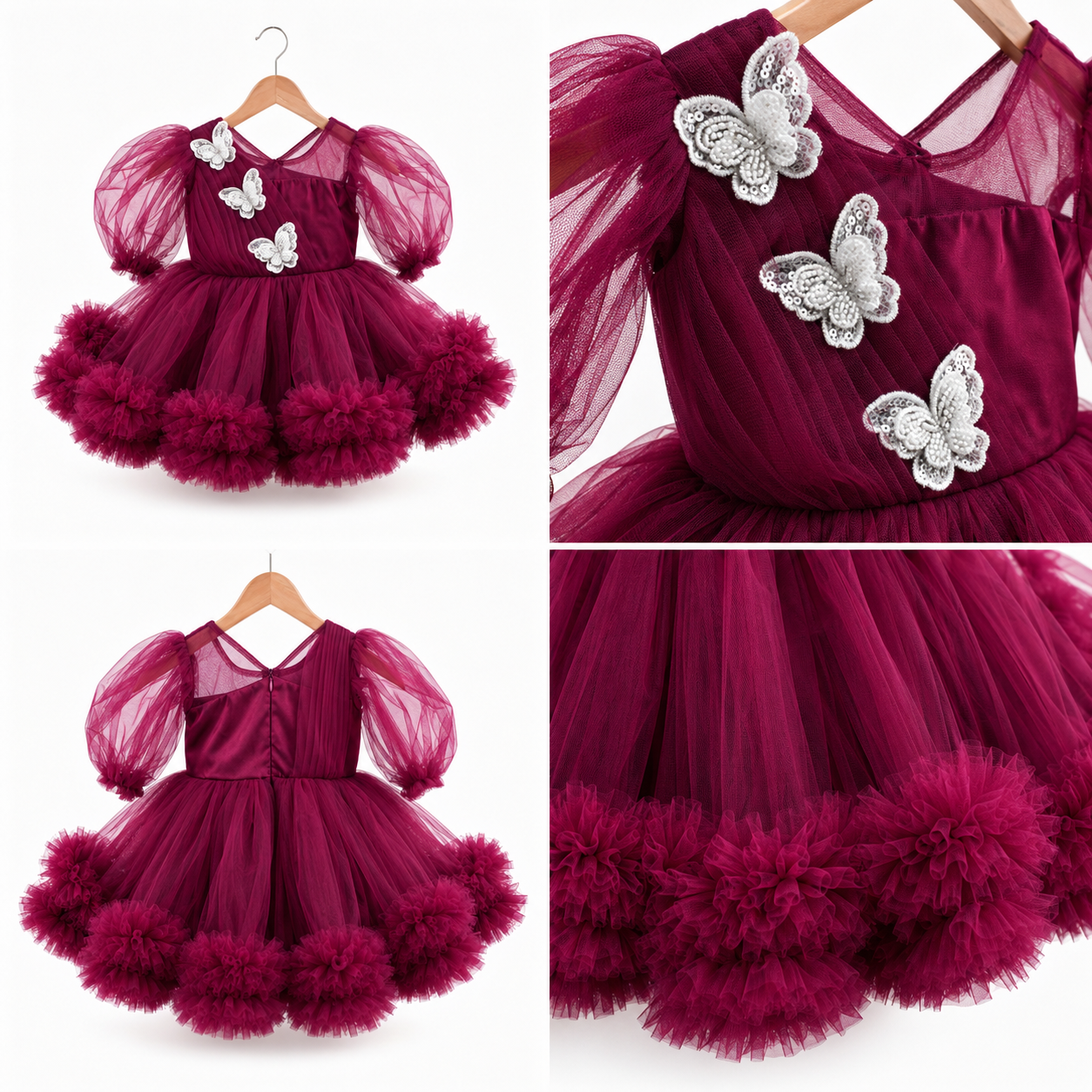 Burgundy Butterfly Bloom Dress