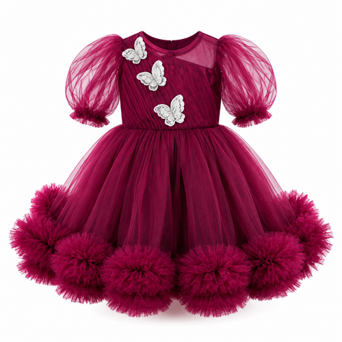 Burgundy Butterfly Bloom Dress