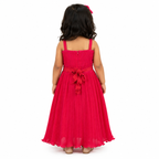 Crimson Petal Cascade Dress