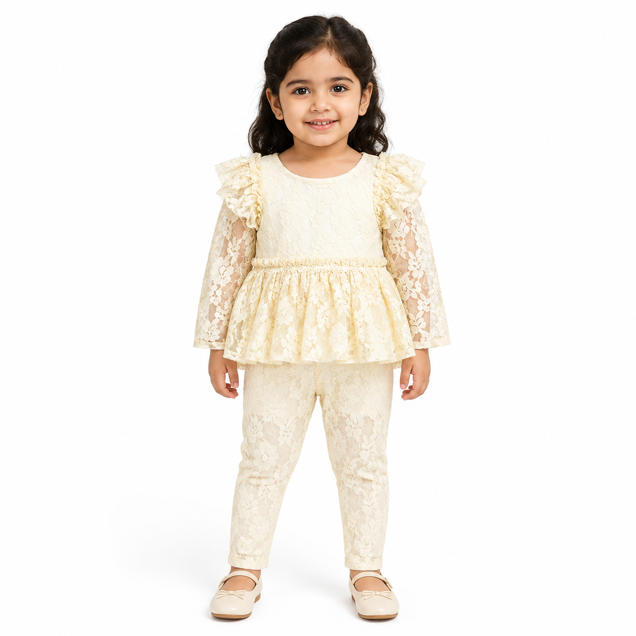 Elegant Lace Peplum Romper - view 3