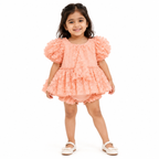 Coral Blossom Lace Romper