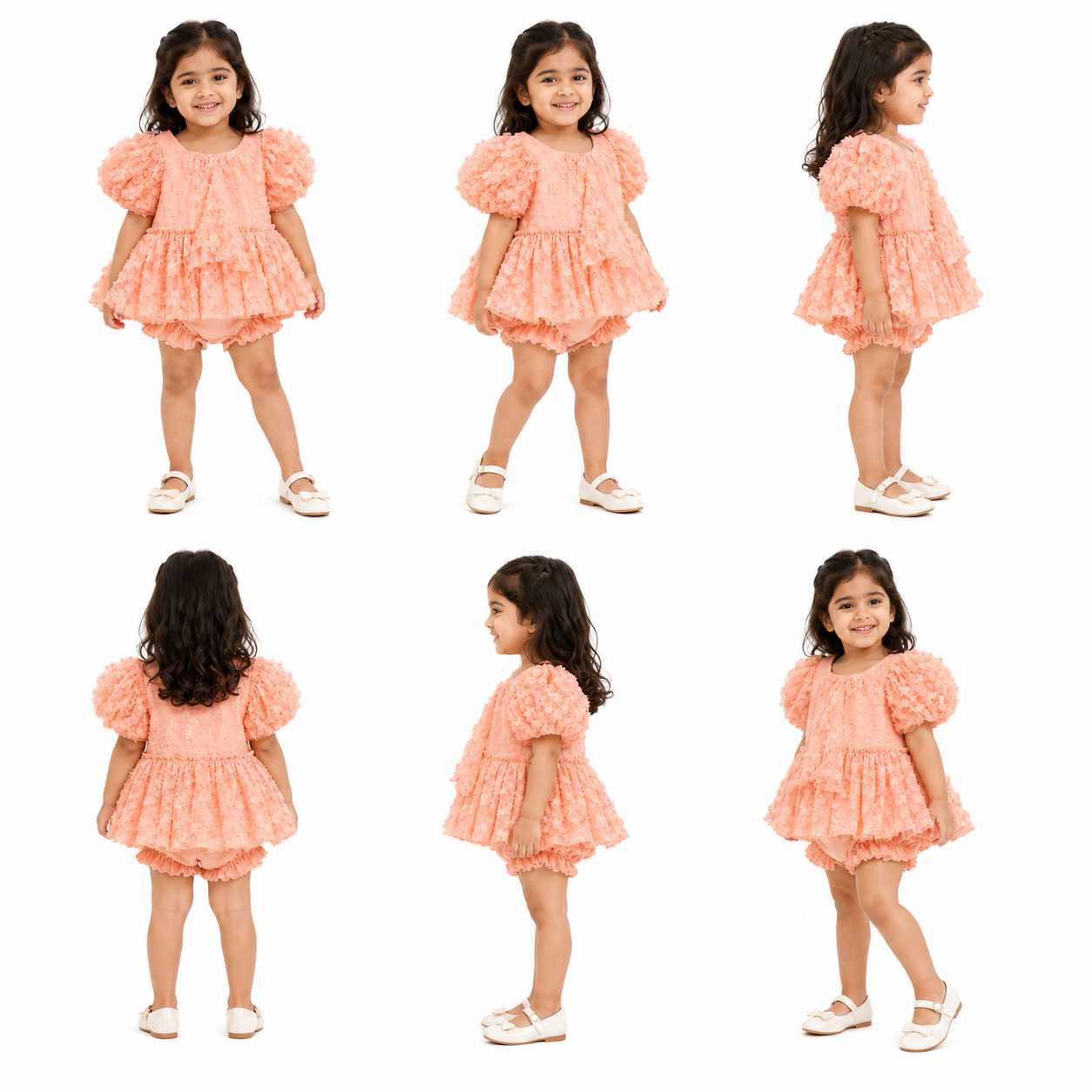 Coral Blossom Lace Romper - view 4