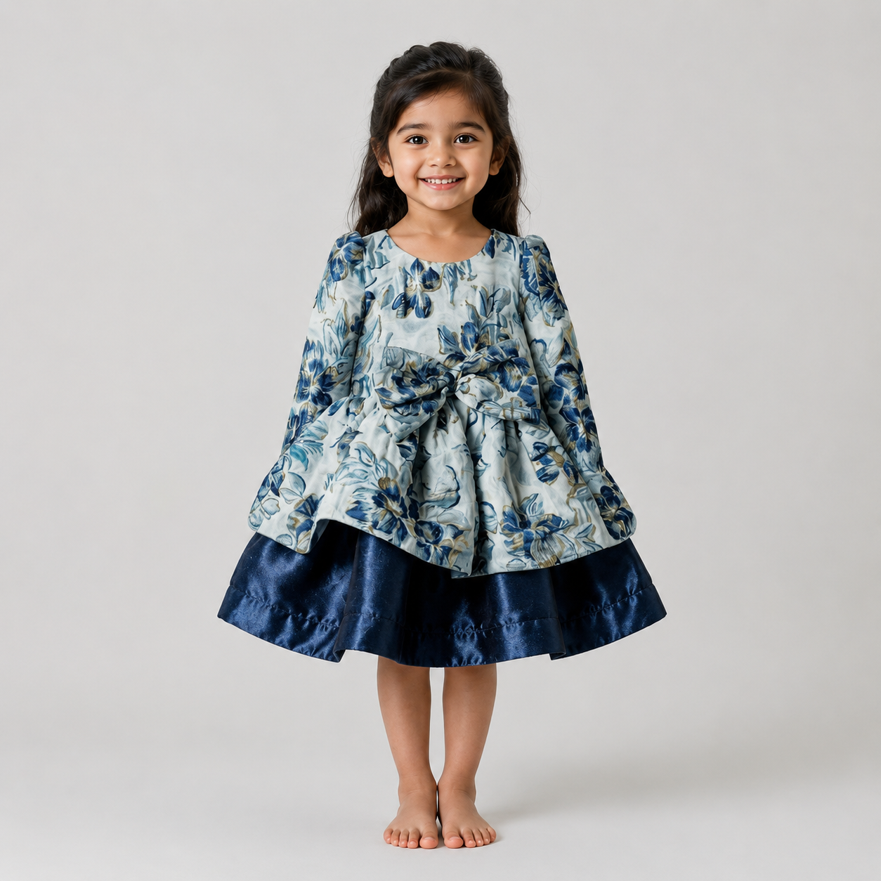Royal Bloom Brocade Dress Set